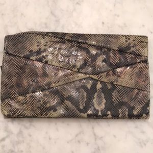Hobo snakeskin clutch , never worn